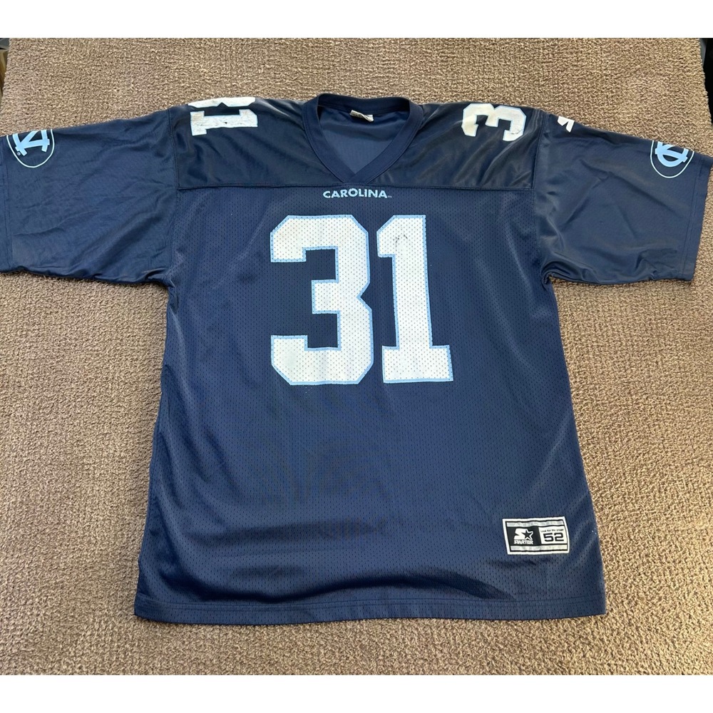 Vintage Starter UNC North Carolina Tar Heels Jersey 31 Navy Blue Mens 52 XL
